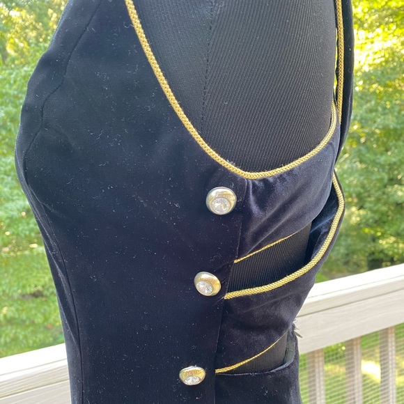 Vintage 90s Velvet Criss Cross Back  Slinky Gown - Picture 8 of 10